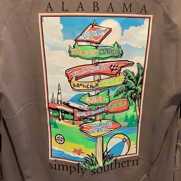 NWT Womens long sleeve Simply Southern Alabama. L. - Picture 2 of 5